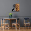 Elegant Decorative Wooden Wall Accessory, 58 x 59 cm | 50% Wood (3 cm Thick) & 50% Metal | Unique Walnut & Black Finish, Perfect for Modern Decor