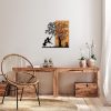 Elegant Decorative Wooden Wall Accessory, 58 x 59 cm | 50% Wood (3 cm Thick) & 50% Metal | Unique Walnut & Black Finish, Perfect for Modern Decor
