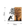 Elegant Decorative Wooden Wall Accessory, 58 x 59 cm | 50% Wood (3 cm Thick) & 50% Metal | Unique Walnut & Black Finish, Perfect for Modern Decor