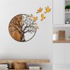 Hand-Painted Decorative Wooden Wall Accessory, 92 x 71 x 3 cm | 100% Solid Wood (3 cm) & Metal (1.5 mm) | Unique Color Variations for Stylish Home Decor