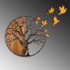 Hand-Painted Decorative Wooden Wall Accessory, 92 x 71 x 3 cm | 100% Solid Wood (3 cm) & Metal (1.5 mm) | Unique Color Variations for Stylish Home Decor