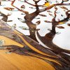 Hand-Painted Decorative Wooden Wall Accessory, 92 x 71 x 3 cm | 100% Solid Wood (3 cm) & Metal (1.5 mm) | Unique Color Variations for Stylish Home Decor