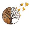 Hand-Painted Decorative Wooden Wall Accessory, 92 x 71 x 3 cm | 100% Solid Wood (3 cm) & Metal (1.5 mm) | Unique Color Variations for Stylish Home Decor