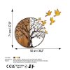 Hand-Painted Decorative Wooden Wall Accessory, 92 x 71 x 3 cm | 100% Solid Wood (3 cm) & Metal (1.5 mm) | Unique Color Variations for Stylish Home Decor