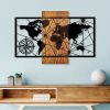 Elegant Decorative Wooden Wall Accessory, 57 x 84 cm | 100% Real Wood (3 cm) & Metal (1.5 mm) | Unique Walnut & Black Finish, Perfect for Home Decor