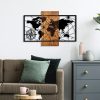 Elegant Decorative Wooden Wall Accessory, 57 x 84 cm | 100% Real Wood (3 cm) & Metal (1.5 mm) | Unique Walnut & Black Finish, Perfect for Home Decor