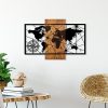 Elegant Decorative Wooden Wall Accessory, 57 x 84 cm | 100% Real Wood (3 cm) & Metal (1.5 mm) | Unique Walnut & Black Finish, Perfect for Home Decor
