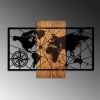 Elegant Decorative Wooden Wall Accessory, 57 x 84 cm | 100% Real Wood (3 cm) & Metal (1.5 mm) | Unique Walnut & Black Finish, Perfect for Home Decor