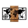 Elegant Decorative Wooden Wall Accessory, 57 x 84 cm | 100% Real Wood (3 cm) & Metal (1.5 mm) | Unique Walnut & Black Finish, Perfect for Home Decor