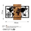Elegant Decorative Wooden Wall Accessory, 57 x 84 cm | 100% Real Wood (3 cm) & Metal (1.5 mm) | Unique Walnut & Black Finish, Perfect for Home Decor