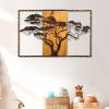 Hand-Painted Decorative Wooden Wall Accessory, 90 x 58 x 3 cm | 100% Solid Wood (3 cm) & Metal (1.5 mm) | Unique Color Variations for Stylish Home Decor