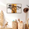Hand-Painted Decorative Wooden Wall Accessory, 90 x 58 x 3 cm | 100% Solid Wood (3 cm) & Metal (1.5 mm) | Unique Color Variations for Stylish Home Decor