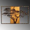 Hand-Painted Decorative Wooden Wall Accessory, 90 x 58 x 3 cm | 100% Solid Wood (3 cm) & Metal (1.5 mm) | Unique Color Variations for Stylish Home Decor
