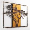 Hand-Painted Decorative Wooden Wall Accessory, 90 x 58 x 3 cm | 100% Solid Wood (3 cm) & Metal (1.5 mm) | Unique Color Variations for Stylish Home Decor