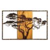 Hand-Painted Decorative Wooden Wall Accessory, 90 x 58 x 3 cm | 100% Solid Wood (3 cm) & Metal (1.5 mm) | Unique Color Variations for Stylish Home Decor