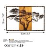 Hand-Painted Decorative Wooden Wall Accessory, 90 x 58 x 3 cm | 100% Solid Wood (3 cm) & Metal (1.5 mm) | Unique Color Variations for Stylish Home Decor