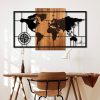 Elegant Decorative Wooden Wall Accessory, 70 x 121 cm | 100% Real Wood (3 cm) & Metal (1.5 mm) | Unique Walnut & Black Finish, Perfect for Any Space
