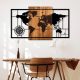 Elegant Decorative Wooden Wall Accessory, 70 x 121 cm | 100% Real Wood (3 cm) & Metal (1.5 mm) | Unique Walnut & Black Finish, Perfect for Any Space