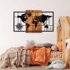 Elegant Decorative Wooden Wall Accessory, 70 x 121 cm | 100% Real Wood (3 cm) & Metal (1.5 mm) | Unique Walnut & Black Finish, Perfect for Any Space