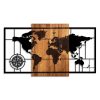 Elegant Decorative Wooden Wall Accessory, 70 x 121 cm | 100% Real Wood (3 cm) & Metal (1.5 mm) | Unique Walnut & Black Finish, Perfect for Any Space