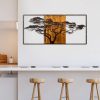 Hand-Painted Decorative Wooden Wall Accessory, 147 x 70 x 3 cm | 100% Solid Wood (3 cm) & Metal (1.5 mm) | Unique Design with Natural Variations