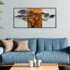 Hand-Painted Decorative Wooden Wall Accessory, 147 x 70 x 3 cm | 100% Solid Wood (3 cm) & Metal (1.5 mm) | Unique Design with Natural Variations