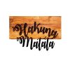 Elegant Decorative Wooden Wall Accessory, Walnut & Black, 58 x 38 cm | 50% Wood (3 cm thick) & 50% Metal | Unique Color Variations for Stylish Home Decor