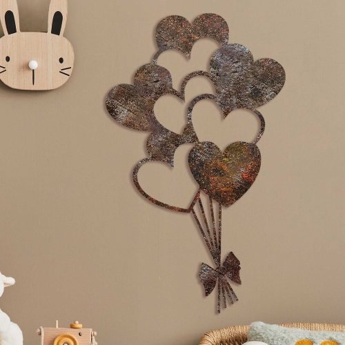 Hand-Painted Decorative Metal Wall Accessory, Antiquation Color, 35 x 21 cm | Durable 1.5 mm Metal Body | Unique Art Piece for Home Decor