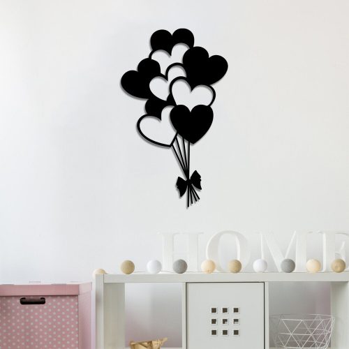 Stylish Black Decorative Metal Wall Accessory, 21 x 35 cm | 100% Metal (1.5 mm Thick) | Easy Wall Mounting | Perfect for Modern Home Decor