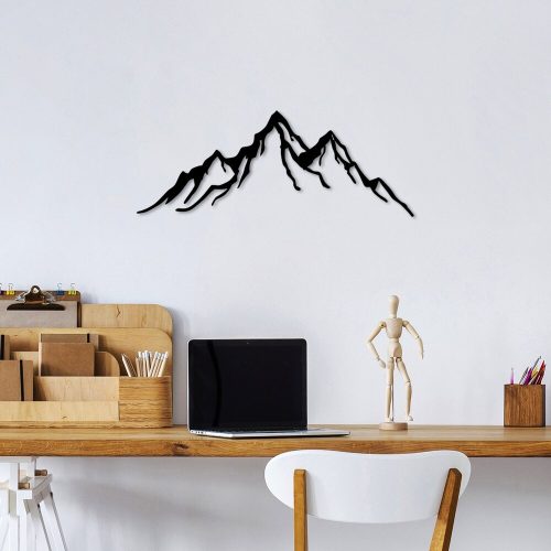 Stylish Black Decorative Metal Wall Accessory, 52 x 20 cm | 100% Metal, 1.5 mm Thick | Easy Wall Mounting, Perfect for Modern Home Decor