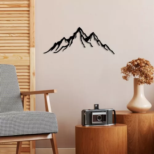 Stylish Black Decorative Metal Wall Accessory, 52 x 20 cm | 100% Metal, 1.5 mm Thick | Easy Wall Mounting, Perfect for Modern Home Decor