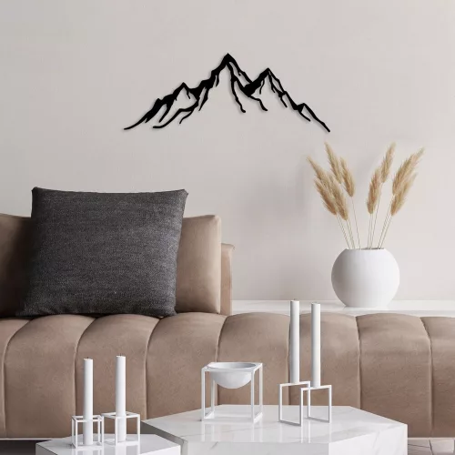 Stylish Black Decorative Metal Wall Accessory, 52 x 20 cm | 100% Metal, 1.5 mm Thick | Easy Wall Mounting, Perfect for Modern Home Decor