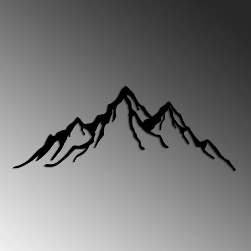 Stylish Black Decorative Metal Wall Accessory, 52 x 20 cm | 100% Metal, 1.5 mm Thick | Easy Wall Mounting, Perfect for Modern Home Decor