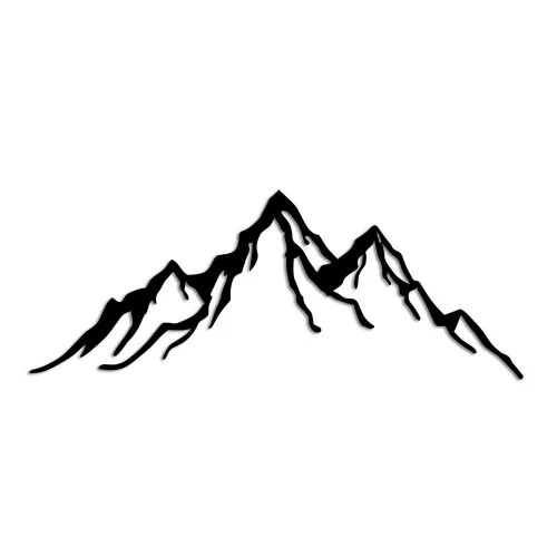 Stylish Black Decorative Metal Wall Accessory, 52 x 20 cm | 100% Metal, 1.5 mm Thick | Easy Wall Mounting, Perfect for Modern Home Decor