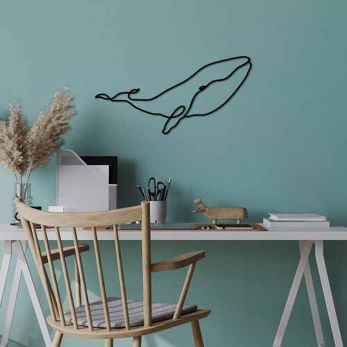 Stylish Black Decorative Metal Wall Accessory, 50 x 25 cm | 100% Metal (1.5 mm Thick) | Easy Wall Mounting | Perfect for Modern Home Decor