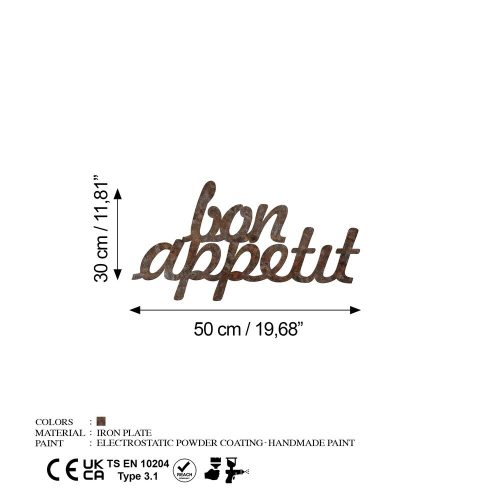 Hand-Painted Decorative Metal Wall Accessory, 30 x 50 cm, 1.5 mm Thick, Antiquation Finish | Unique Art Piece for Home Decor, Adds Charm & Style