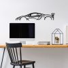 Stylish Black Decorative Metal Wall Accessory, 68 x 14 cm | 100% Metal, 1.5 mm Thickness | Easy Wall Mounting for Modern Home Decor