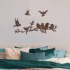 Hand-Painted Decorative Metal Wall Accessory Set (4 Pieces) | Antiquation Finish | Sizes: 13x13cm, 9x9cm, 10x15cm, 22x68cm | Unique Home Decor