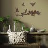 Hand-Painted Decorative Metal Wall Accessory Set (4 Pieces) | Antiquation Finish | Sizes: 13x13cm, 9x9cm, 10x15cm, 22x68cm | Unique Home Decor