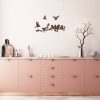 Hand-Painted Decorative Metal Wall Accessory Set (4 Pieces) | Antiquation Finish | Sizes: 13x13cm, 9x9cm, 10x15cm, 22x68cm | Unique Home Decor
