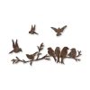 Hand-Painted Decorative Metal Wall Accessory Set (4 Pieces) | Antiquation Finish | Sizes: 13x13cm, 9x9cm, 10x15cm, 22x68cm | Unique Home Decor