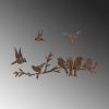 Hand-Painted Decorative Metal Wall Accessory Set (4 Pieces) | Antiquation Finish | Sizes: 13x13cm, 9x9cm, 10x15cm, 22x68cm | Unique Home Decor
