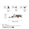 Hand-Painted Decorative Metal Wall Accessory Set (4 Pieces) | Antiquation Finish | Sizes: 13x13cm, 9x9cm, 10x15cm, 22x68cm | Unique Home Decor