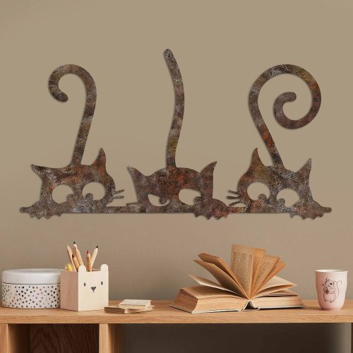 Hand-Painted Decorative Metal Wall Accessory, 33 x 60 cm, 1.5 mm Thick, Antiquation Finish | Unique Art Piece for Home Decor, Adds Charm & Style