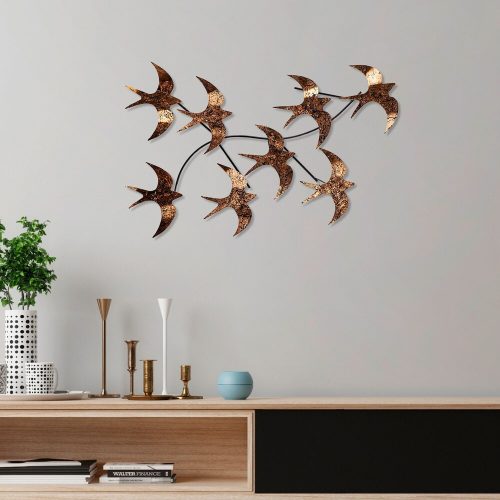 Hand-Painted Decorative Metal Wall Accessory, 69 x 41 x 7 cm | 100% Metal, 1.5 mm Thick | Unique Art Piece for Home Decor, Color Variations May Occur