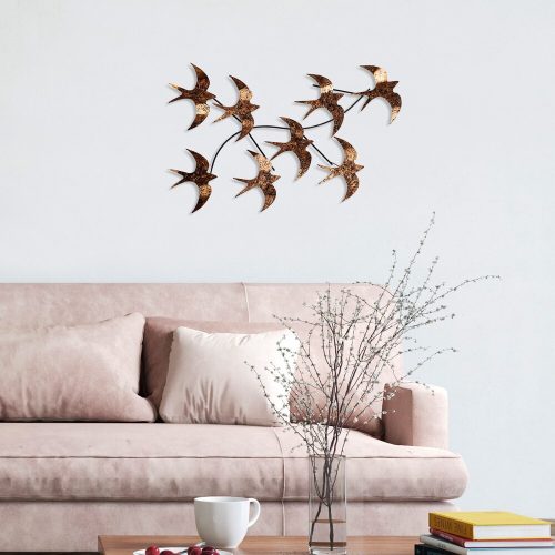 Hand-Painted Decorative Metal Wall Accessory, 69 x 41 x 7 cm | 100% Metal, 1.5 mm Thick | Unique Art Piece for Home Decor, Color Variations May Occur