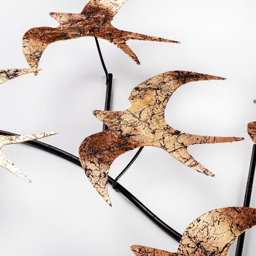 Hand-Painted Decorative Metal Wall Accessory, 69 x 41 x 7 cm | 100% Metal, 1.5 mm Thick | Unique Art Piece for Home Decor, Color Variations May Occur