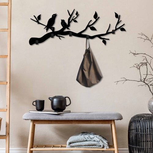 Durable Metal Wall Hook, Black, 67 x 27 x 2 cm | 100% Metal Construction, Easy Installation with Screws | Ideal for Home Organization & Decor
