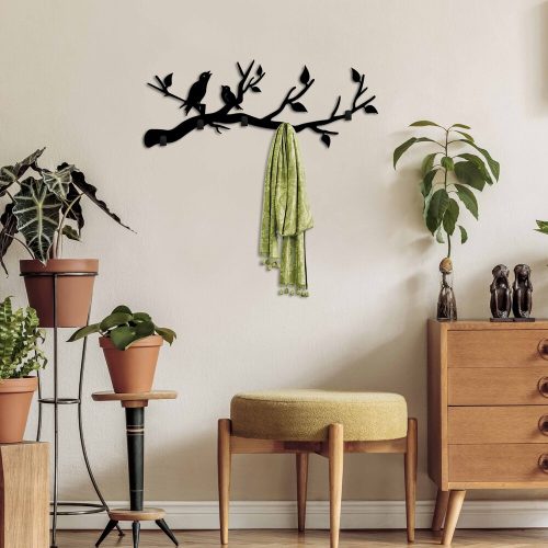 Durable Metal Wall Hook, Black, 67 x 27 x 2 cm | 100% Metal Construction, Easy Installation with Screws | Ideal for Home Organization & Decor