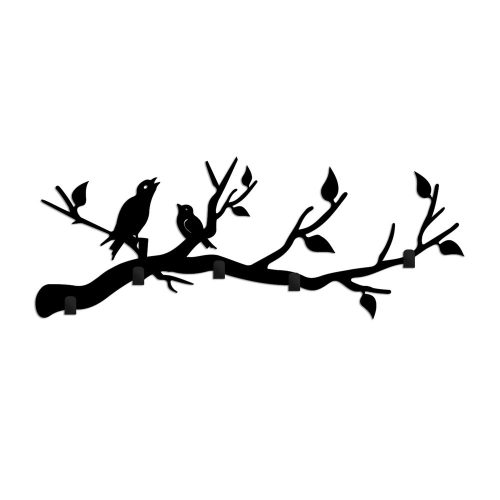 Durable Metal Wall Hook, Black, 67 x 27 x 2 cm | 100% Metal Construction, Easy Installation with Screws | Ideal for Home Organization & Decor